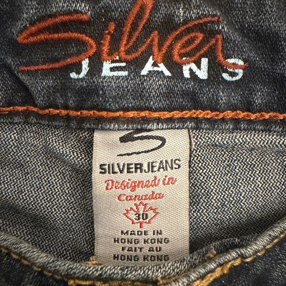 Silver Jeans Flare Leg Distressed Medium Wash Denim Jeans Size 30 Low Rise - Picture 7 of 10